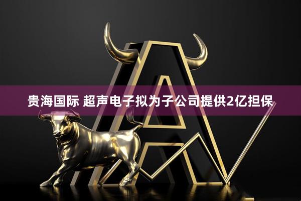 贵海国际 超声电子拟为子公司提供2亿担保