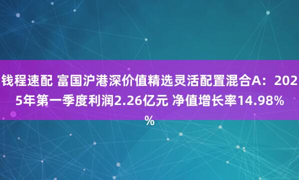 钱程速配 富国沪港深价值精选灵活配置混合A：2025年第一季度利润2.26亿元 净值增长率14.98%