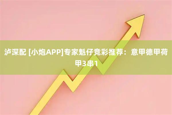 泸深配 [小炮APP]专家魁仔竞彩推荐：意甲德甲荷甲3串1